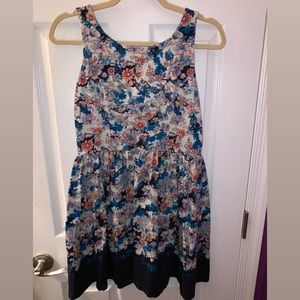 Blue and Pink Floral Dress